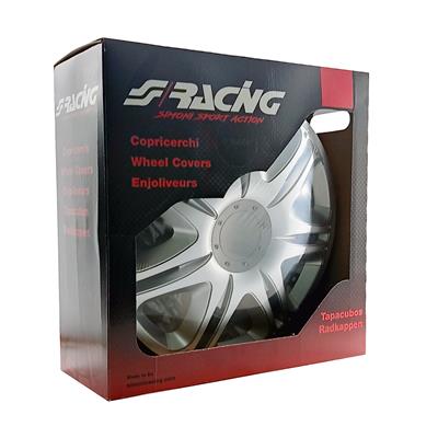 Wheel covers 16 Nascar Silver Black