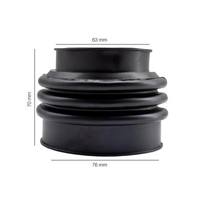 Rubber hose with bellows inlet diam.76mm/ outlet 76mm