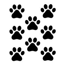 Adesivo prespaziato 8 impronte gatto