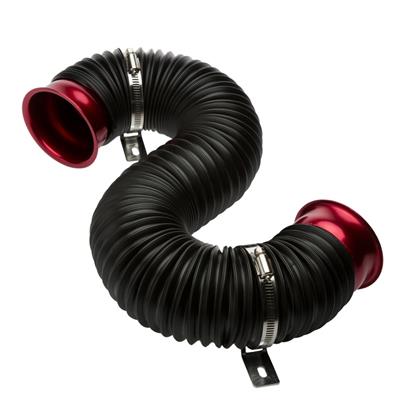 Tubo di aspirazione nero raccordi rossi diam. 76mm