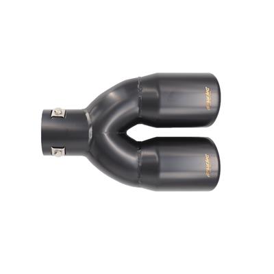 Muffler Tip round id 35-60mm double slant stainless steel