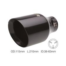 Muffler Tip round slant black stainless steel