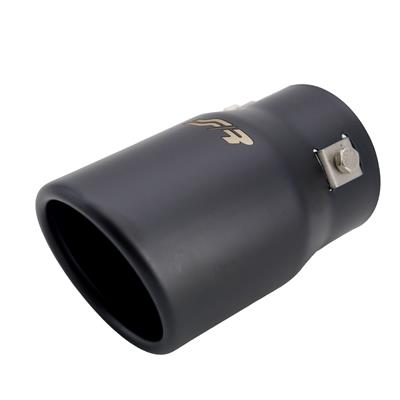 Muffler Tip round id 66mm  slant stainless black steel