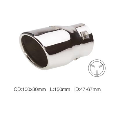 Muffler Tip oval slant stainless steel