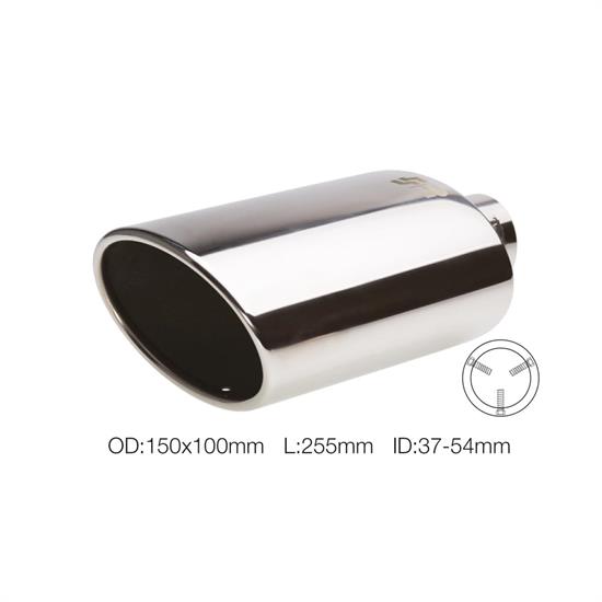 Muffler Tip oval slant stainless steel