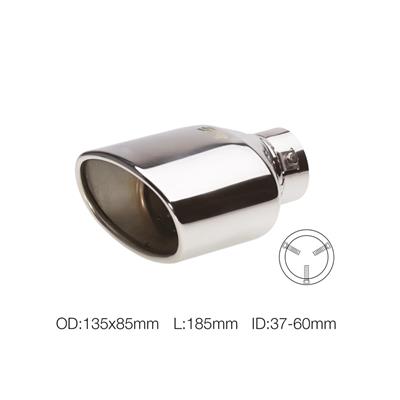 Muffler Tip oval id 37-60mm slant stainless steel