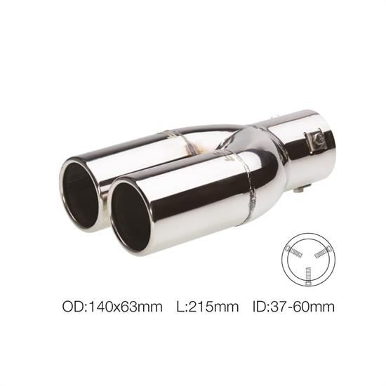 Muffler Tip round double stainless steel