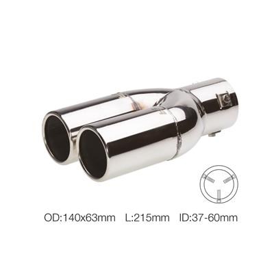 Muffler Tip round double stainless steel