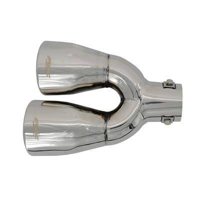 Muffler Tip oval double slant shifted outlet stainless steel