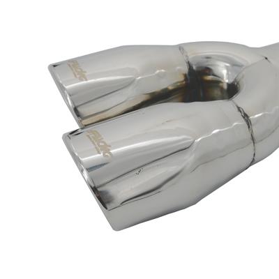 Muffler Tip oval double slant shifted outlet stainless steel