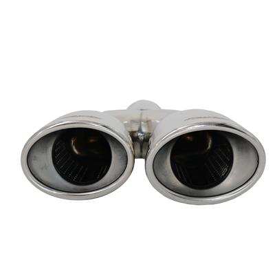Muffler Tip oval double slant shifted outlet stainless steel