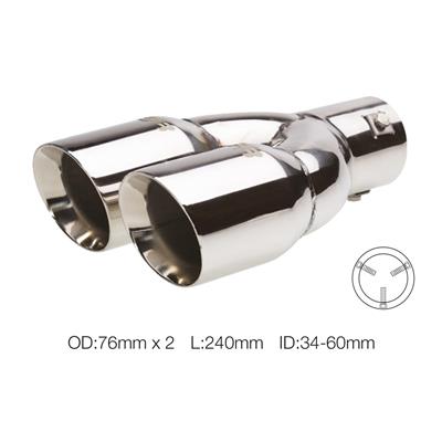 Terminale rotondo doppio inclinato acciaio inox