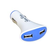 USB charger double white blue