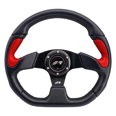 Volante sportivo X2 Poly - in pelle rossa