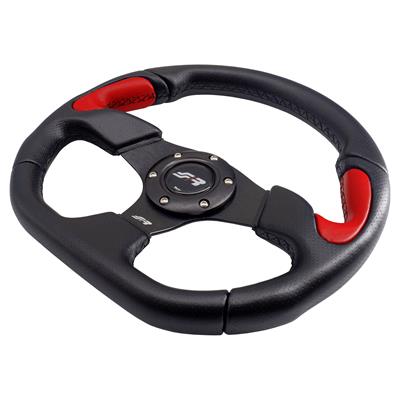 Volante sportivo X2 Poly - in pelle rossa