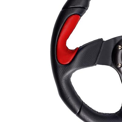 Volante sportivo X2 Poly - in pelle rossa