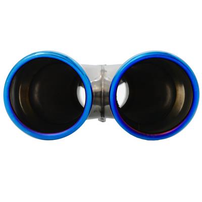 Muffler Tip round double slant stainless steel