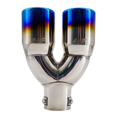 Muffler Tip round id 63mm double slant stainless steel