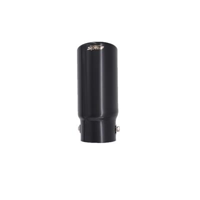 Muffler Tip round slant stainless black steel