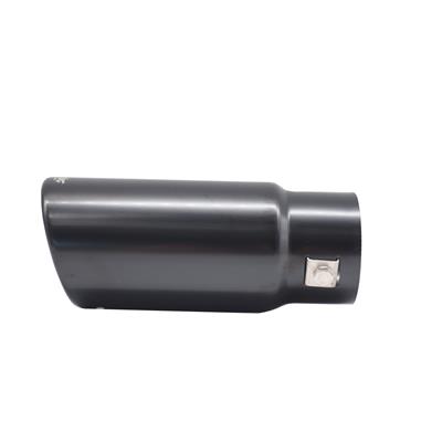 Muffler Tip round slant stainless black steel