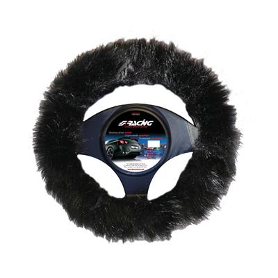 Steering wheel cover Fluffy Fur black