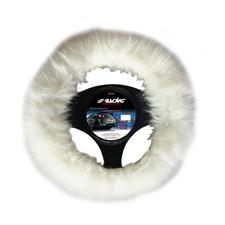 Steering wheel cover Fluffy Fur white