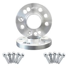 2 wheel spacers aluminium 18mm 5x112 with spherical bolts