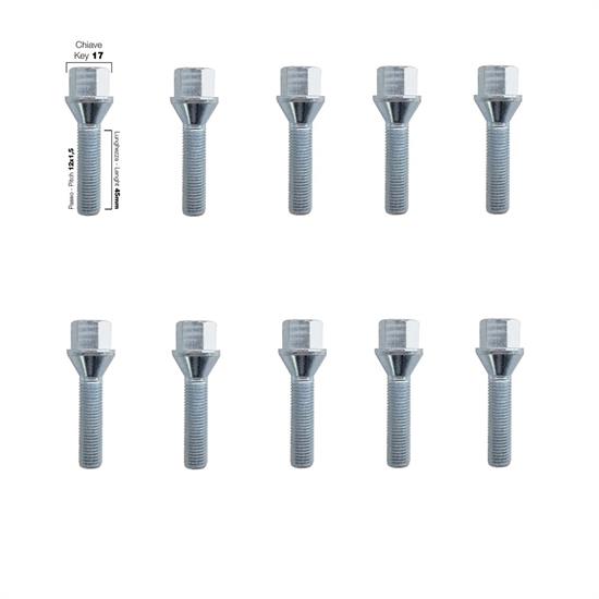 10 bulloni ch.17 12x1.5 l.45mm