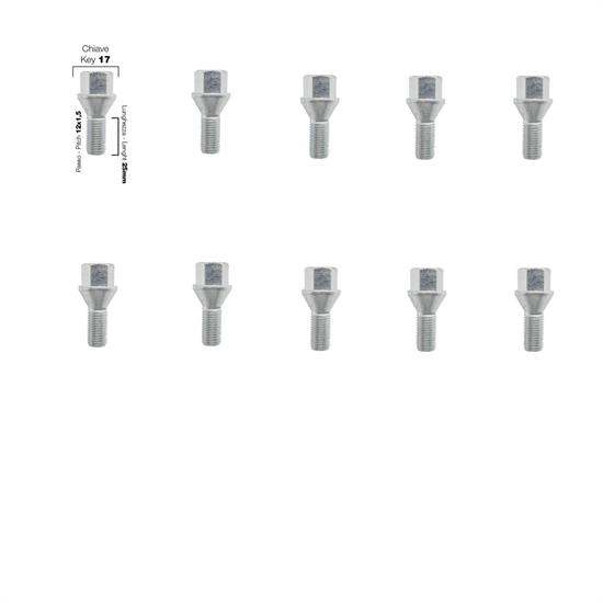 10 bulloni ch.17 12X1.5 l.25mm