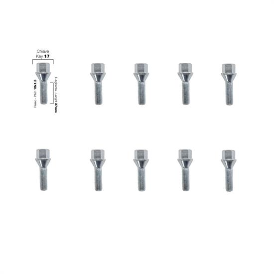 10 bolts key 17 12x1.5 l.37mm