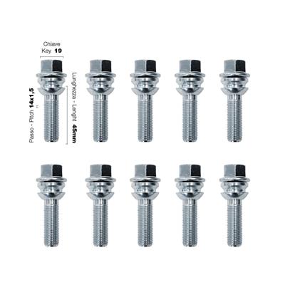10 bolts key 19 14x1.5 l.45mm spherical floating ring