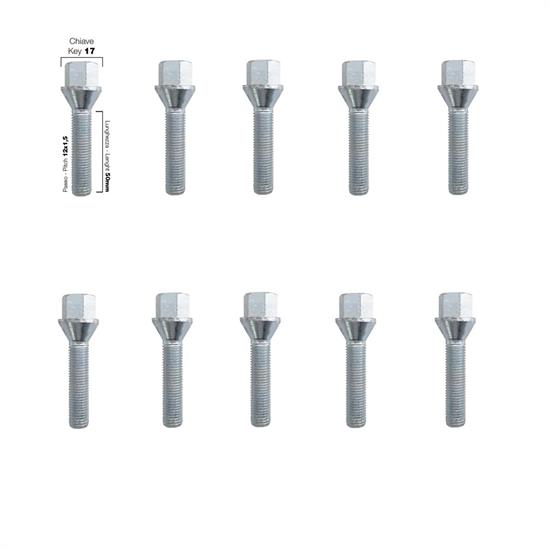 10 bolts key 17 12x1.5 l.50mm