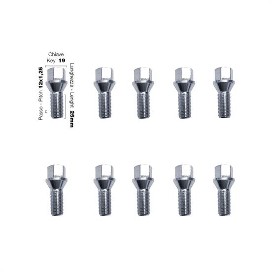 10 bolts key 19 12x1.25 l.25mm