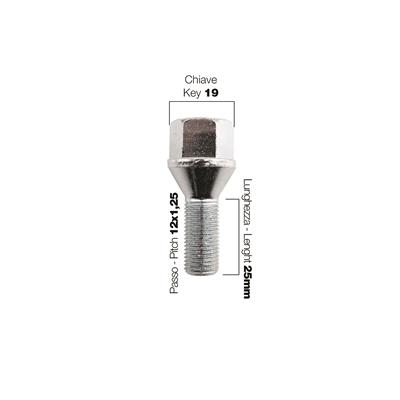 10 bolts key 19 12x1.25 l.25mm