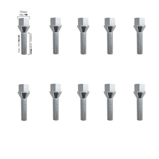 10 bolts key 19 12x1.25 l.42mm
