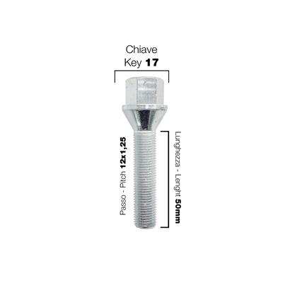 10 bolts key 17 12x1.25 l.50mm