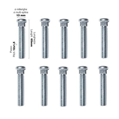 10 forged wheel studs 12x1.5 l.70mm