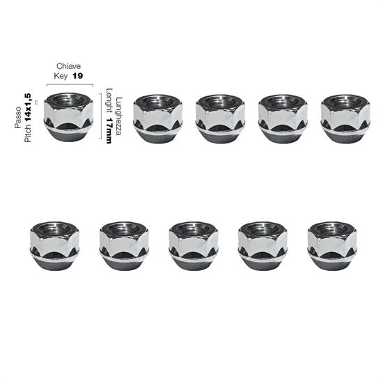 10 nuts key 19 14x1.5 l.17mm