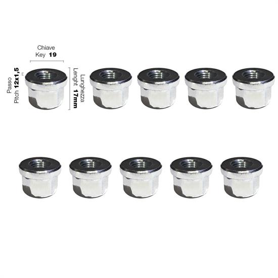 10 nuts key 19 12x1.25 l.17mm flat head