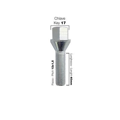 10 bolts key 17 12x1.5 l.40mm