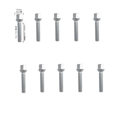 10 bulloni ch.17 12x1.5 l.60mm sferici