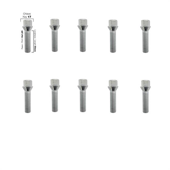 10 bolts key 17 14x1.25 l.50mm