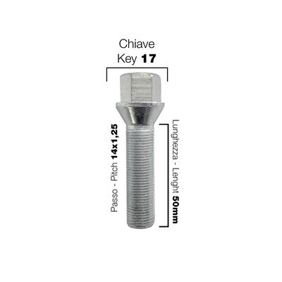 10 bolts key 17 14x1.25 l.50mm