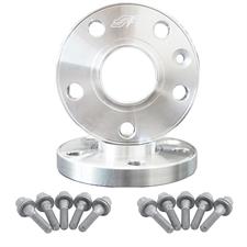 2 wheel spacers aluminium 16mm 5x108 65,1 with flat head bolts