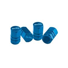 Sickspeed 2x Blue Anodized Aluminum Valve Stem Caps - Hexagonal M5 For Motorcycles/Bikes