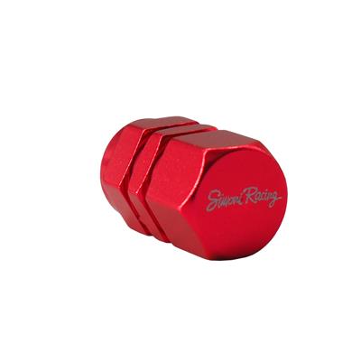 Valve caps Hexagonal Red