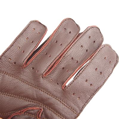 Guanti Vintage marroni con rete tg.M