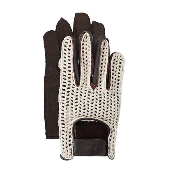 Gloves Vintage brown with mesh size XL
