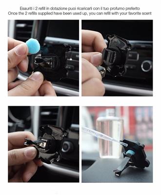 Air freshener Iron for air vent with 2 refill Cologne