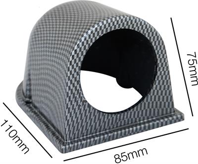 Gauge holders horizontal 1 hole carbon look